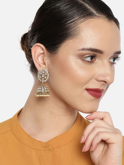 Fida - Wedding Ethnic Indian Gold Kundan Jhumki Drop Earrings For Women