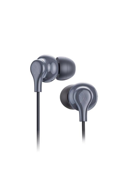 FINGERS SoundBoss Wired Earphones (In-Built Mic, Sturdy Cable and L-pin Connector) - Dark Silver