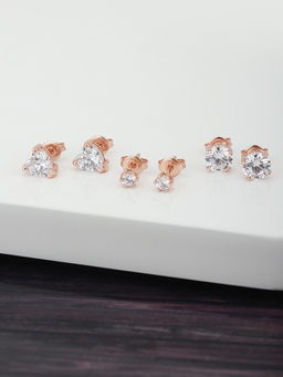 Carlton London - Gold Brass Earrings (Pack of 3)