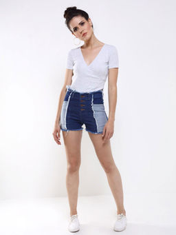 FREAKINS - Ripped Blue Shorts