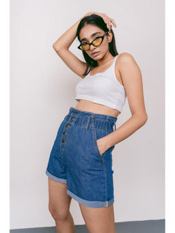FREAKINS - Denim Paperbag Bermuda Shorts