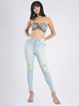 FREAKINS - Ice Vintage Blue Skinny Jeans