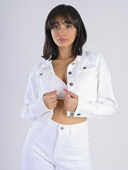 FREAKINS - Belted Jacket In White