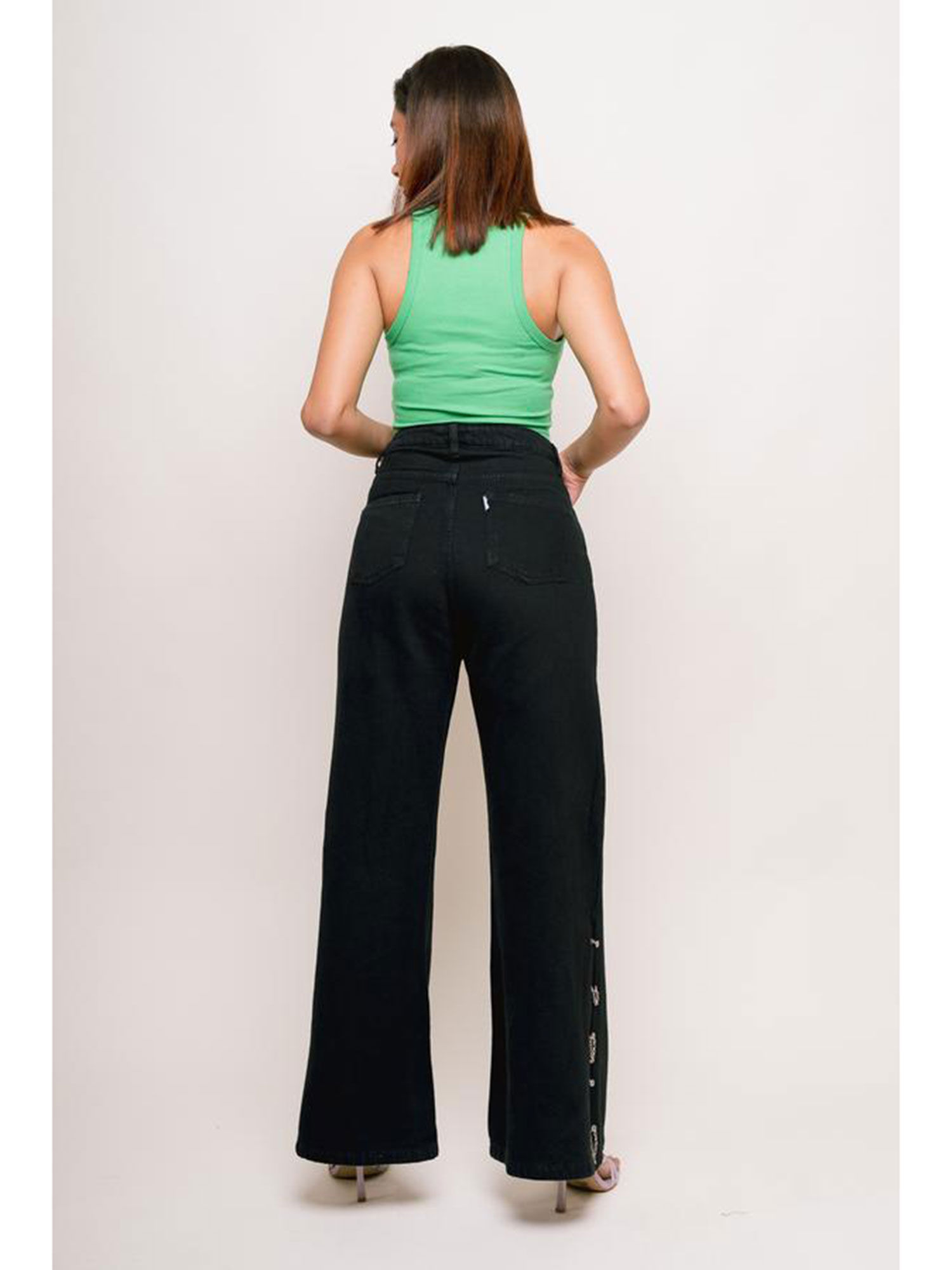 Buy FREAKINS Black Flared Jeans With 