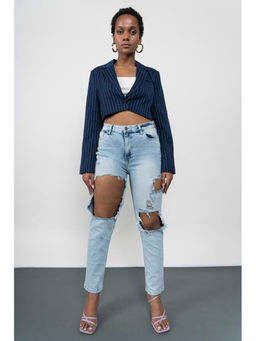 FREAKINS - Light Blue Ripped Peachy Jeans