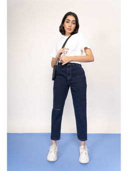 FREAKINS - Indigo Knee Slit Slouchy Jeans