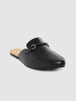 Twenty Dresses by Nykaa Fashion - Buckled To You Black Mules