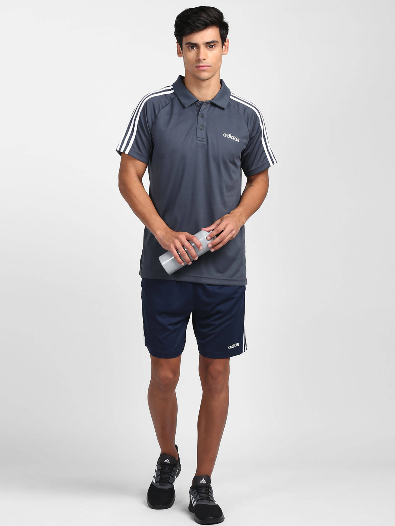 Buy adidas M Cls Polo Grey Training Polo Shirts Online