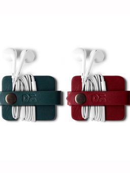 DailyObjects - Flake Cable Wrap (Red & Green) - Set of 2