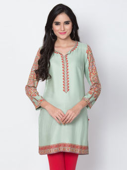 Biba - Green Printed Kurta