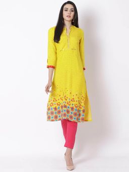 Rangriti - Yellow Viscose Kurta