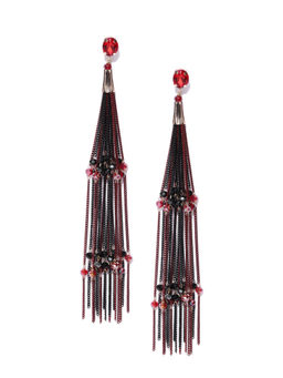 Jewels Galaxy - Multi-Color Handcrafted Tasselled Drop Earrings