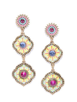 Jewels Galaxy - Multi-Color Handcrafted Classic Drop Earrings