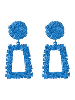 Jewels Galaxy - Blue Handcrafted Geometric Drop Earrings