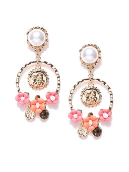 Jewels Galaxy - Multi-Color Luxuria Handcrafted Floral Drop Earrings