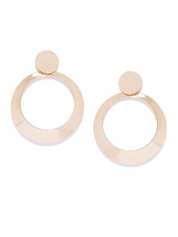 Jewels Galaxy - Gold Plated Circular Drop Earrings