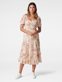 Forever New - Meg Scoop Neck Ruffle Midi Dress