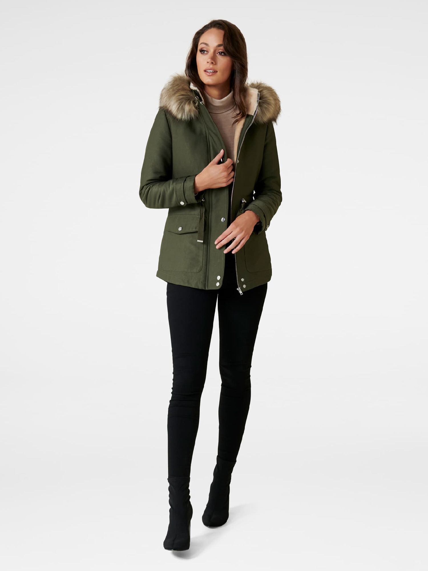 Forever New Patricia Short Parka Jacket 