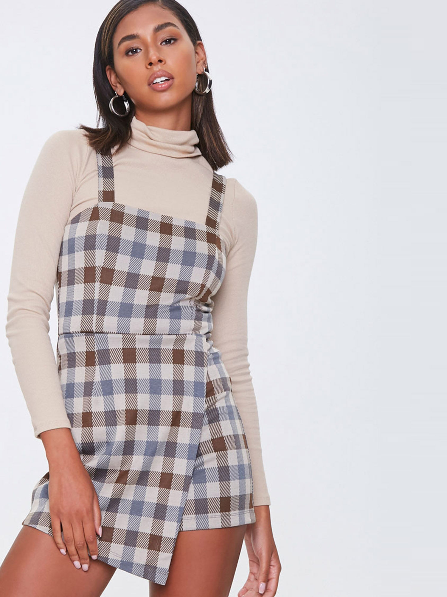 Forever 21 Multi-Color Plaid Jumpsuit 
