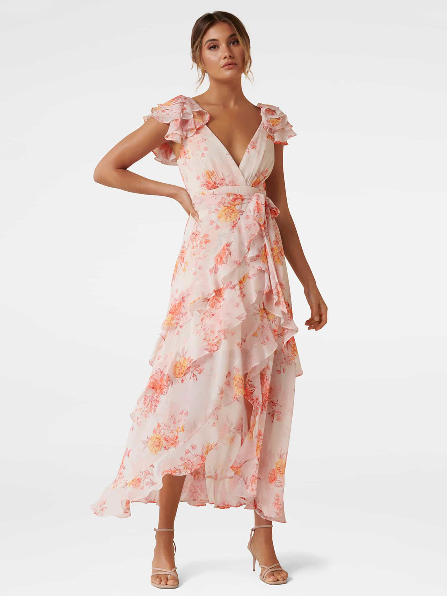 forever new shine lace floral dress