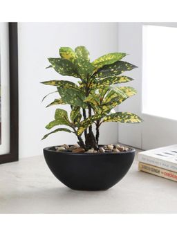 Fourwalls - Artificial Croton Bonsai Plant With A Ceramic Pot