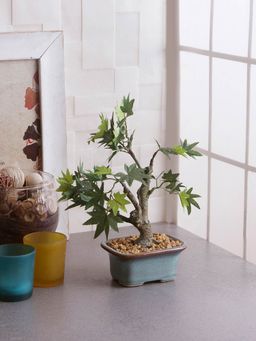 Fourwalls - Artificial Japanese Maple Bonsai Plant In A Ceramic Pot
