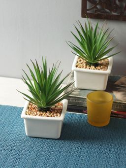 Fourwalls - Artificial Succulent Plant With A Ceramic (Set of 2)