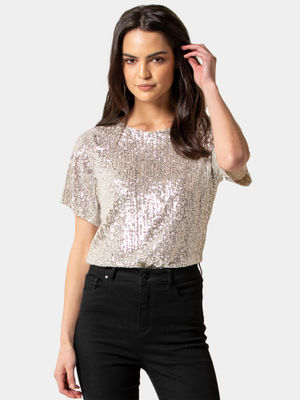 Sequin t shirt womens clearance