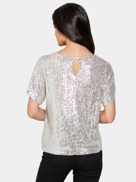 Silver emery sequin t shirt Clearance