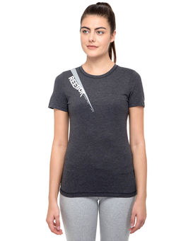 Reebok - WORKOUT W GRAPHIC TEE Grey Training T-Shirt