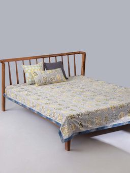 Freedom Tree - Palash Bedcover Double Yellow and Grey