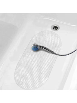 Freelance - Pvc Bath Shower Tub Non Slip Grip Mat Transparent With Tub Hole (89 X 39 Cm)