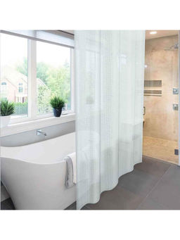 Freelance - Bath Shower Bathroom Curtain With 12 Hooks Blue Product Of Meiwa Japan