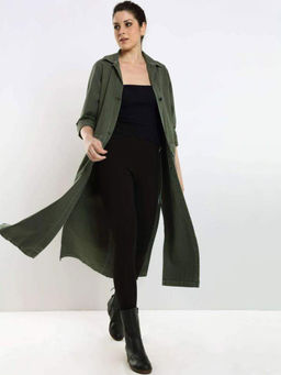 FREAKINS - Olive Green Denim Over Coat