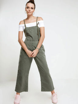 FREAKINS - Strappy Dungaree In Olive