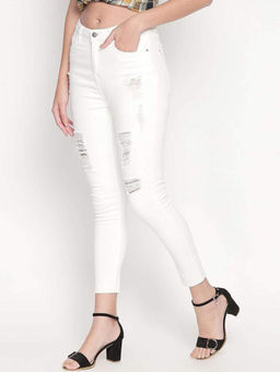 FREAKINS - High Waist Distressed Jeans