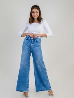 FREAKINS - Vintage Raw Edge Flared Denim Jeans