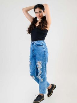 FREAKINS - Distressed Boyfriend Jeans