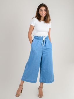 FREAKINS - Light Blue Elasticated Waistband With Side Flared