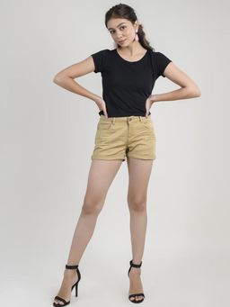 FREAKINS - Mid Waist Rolled Up Shorts