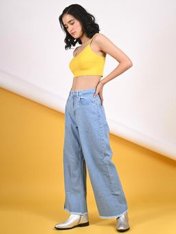 FREAKINS - Light Blue Wide Leg Jeans