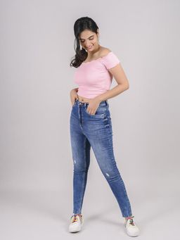 FREAKINS - Smoky Wash High Waist Skinny