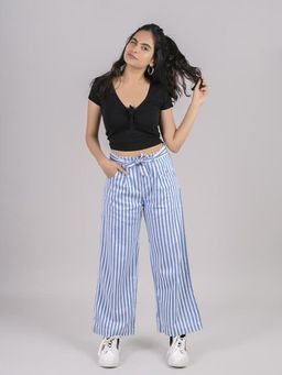 FREAKINS - Parallel Bold Stripe Pants With Belt