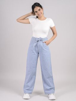 FREAKINS - Stripe Parallel Pants With Tie Up Belt