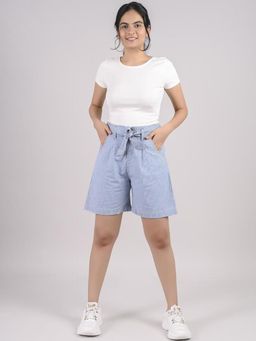 FREAKINS - Stripe Bermuda Shorts With Tie Up Belt