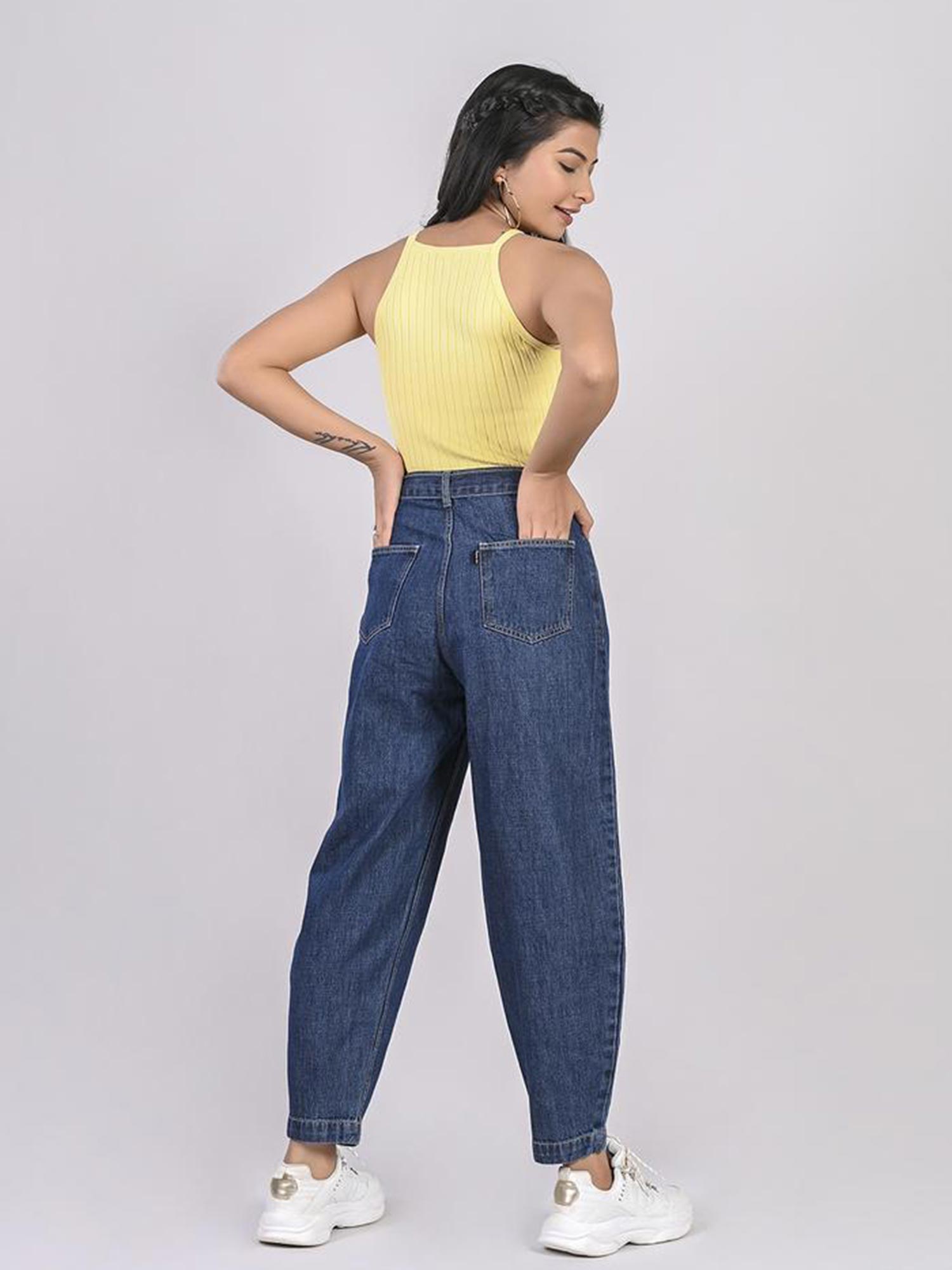 FREAKINS Belted Balloon Fit Jeans 