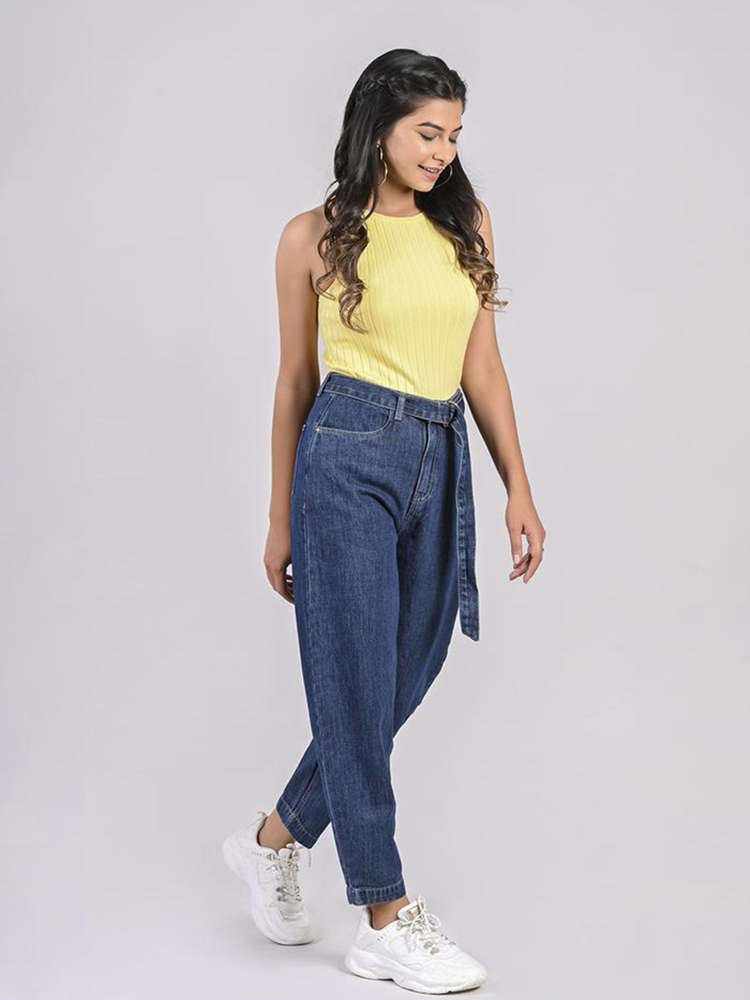 FREAKINS Belted Balloon Fit Jeans 