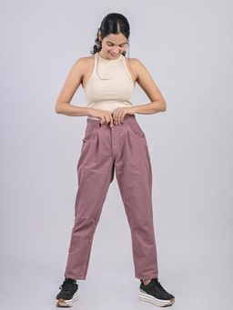 FREAKINS - Rust Pleated Slouchy Jeans