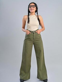 FREAKINS - Olive Flared Jeans
