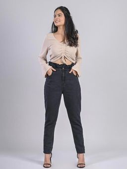 FREAKINS - Paper Bag Jeans In Black